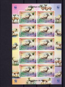 WWF Niger 1998 Dorcas Gazelle (4) Sheet Imperforated mnh.vf