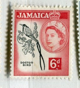 JAMAICA; 1953 early QEII Pictorial issue fine Mint hinged 6d. value