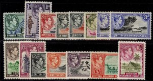 BRITISH SOLOMON ISLANDS GVI SG60-72, 1939-51 set + perfs, M MINT. Cat £118.