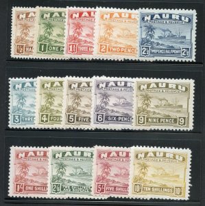 NAURU 1937/49 FREIGHTER COMPLETE SET GLAZED PAPER SCOTT #17a/30a MINT NH