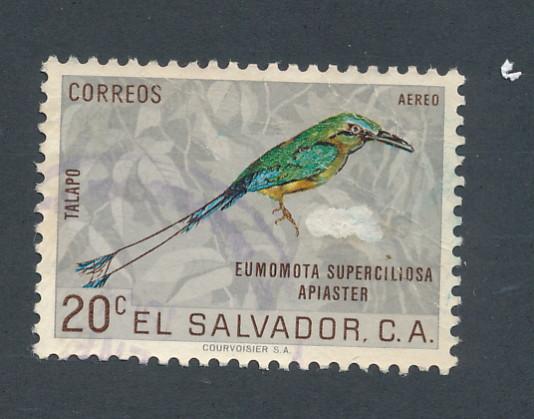 El Salvador 1963 Scott C203 used - 20c, Birds, Motmot