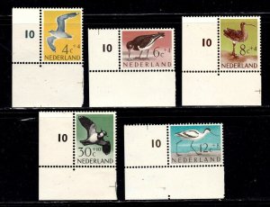 Netherland stamps #B353-357, MNH OG, all Corners, Topcial, Birds
