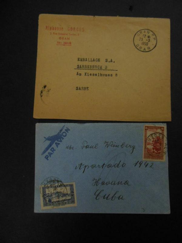 ALGERIA : Fascinating group of 11 covers with interesting markings. Some unusual