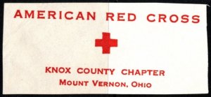 Vintage US Poster Stamp American Red Cross Mount Vernon, Ohio Unused