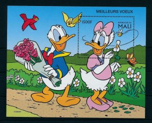 [23221] Mali 1997 Disney Donald Duck and Daisy with flowers and birds MNH