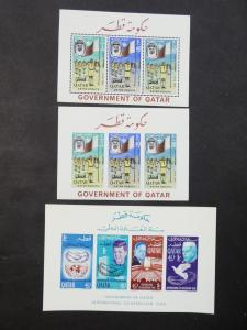 EDW1949SELL : Katar 1965-66 Schöne Group von 7 Diff Perf & Imperf S/S MNH Katze