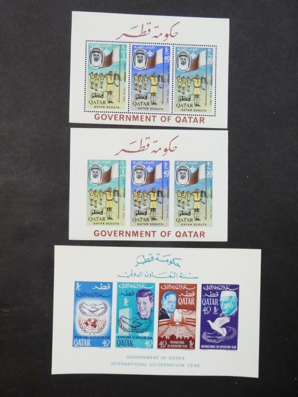 EDW1949SELL : QATAR 1965-66 Nice group of 7 diff perf & imperf S/s MNH Cat