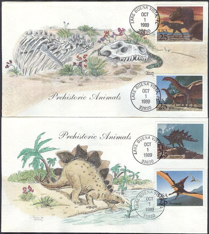 #2422-25 Dinosaurs Karen's FDC Set