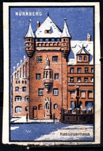 Vintage Germany Poster Stamp Nuremberg Nassau House