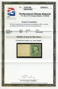 US SCOTT #279 MINT-XF-SUP-OG-NH GRADED 95 W/ PSE CERT SMQ $375 (5/11/23 GP)