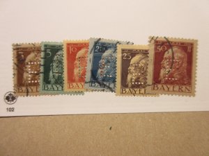 German States BAVARIA Dienstmarken Michel 6-11 USED Lot11 Cat €30