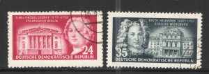 Germany - GDR/DDR 1953 Sc# 174-175 Used VG - Knobelsdorff & Neumann