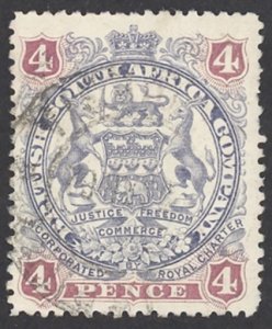 Rhodesia Sc# 54 Used 1897 4p Coat of Arms