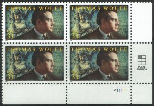 United States #3444 Plate Block MNH - Writer Thomas Wolfe (2000)