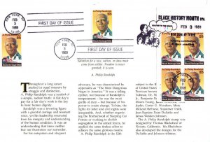 USPS 1st Day Ceremony Program #2402 A. Philip Randolph Black History Sta 1989