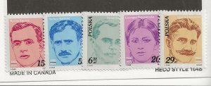 POLAND Sc 2531-5 NH issue of 1982 - FAMOUS PEOPLE