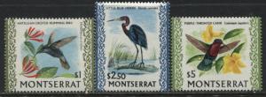 Montserrat Birds high values $1, $2.50 and $5 mint o.g.