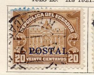 Ecuador 1928-29 Early Issue Fine Used 20c. Optd 113590