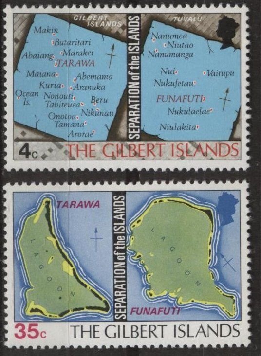 Gilbert Islands 267-268 (mh) separation of the islands (1976)