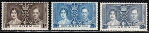 Aden # 13-15 ~ Cplt Set 3 ~ Mint, HMR ~ cv 3.00