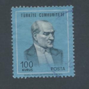 Turkey 1970 Scott 1838 used - 100k, Kemal Ataturk 