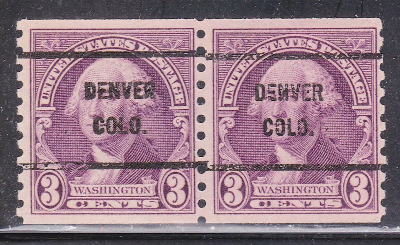 Precancel - Denver, CO PSS 721-61 Coil Gap Pair - MNH