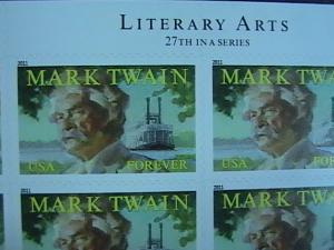 U.S.# 4545-MINT/NEVER HINGED--PANE OF 20---LITERARY ARTS/MARK TWAIN----2011