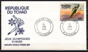Chad, Scott cat. 312 only. Olympic Ski Jumper, Gold Medal. First Day Cover. ^