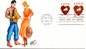 #2814-14C Love - Doves Ray FDC