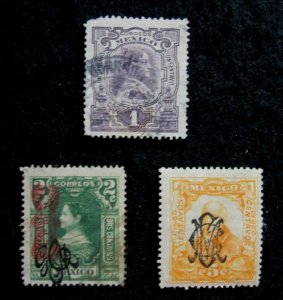MEXICO - SCOTT# 449,450,452 - MH/USED - CAT VAL $445.00