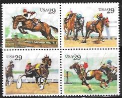 US #2756-59 MNH Block. Sports Horses