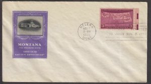 1939 Montana Statehood 50th Sc 858-26c.1 violet Ioor cachet Helena MT