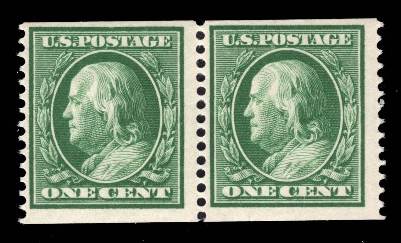 MOMEN: US STAMPS #352 COIL PAIR MINT OG H PSE CERT LOT #91758