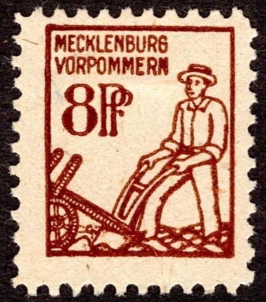 1946, Germany, Mecklenburg-Vorpommern 8pf, MH, Sc 12N8
