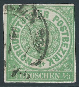 North German Confederation, Sc #2a, 1/2gr Used (imperf)