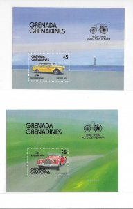 Grenada Grenadines 1986 Automobile Cars S/S Sc 810-811 MNH C13