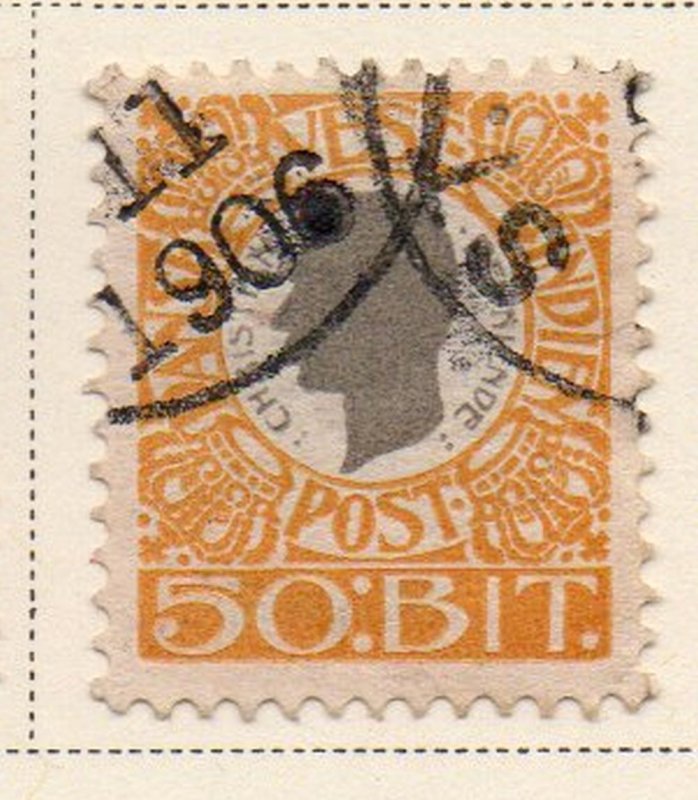 Danish West Indies Sc 36 1905 50 bit yellow & gray Christian IX stamp used