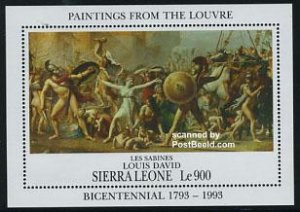 Sierra Leone 1993, Louvre museum s/s, MNH