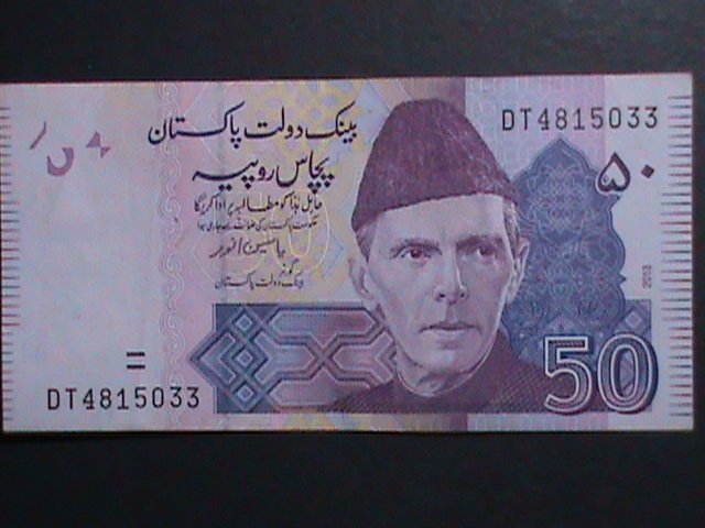 ​PAKISTAN 2013 -50 RUPEES-STATE BANK OF PAKISTAN CURRENCY- LT.-CIRCULATED-VF