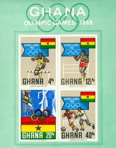 RK6-0051 GHANA 343a MH SCV $4.50 BIN $2.50 (2) OLYMPICS 1968