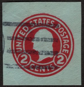 SC#U432 2¢ Washington Cut Square (1916) Used