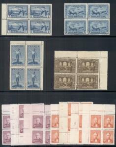 CANADA 1917/1951, Group of 50 mint blocks incl. some plate blocks, Scott $1,718.