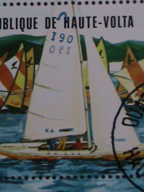 ​UPPER VOLTA-1983 OLYMPIC GAMES-YATCHES SAILING CTO S/S-WITH FIRST DAY CANCEL