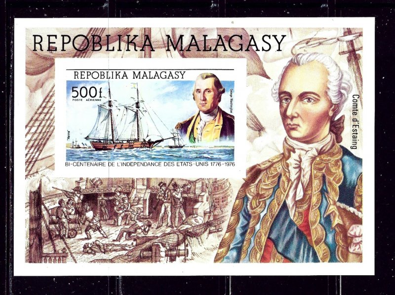 Malagasy C140 1975 American Bicentennial Imperf Souvenir Sheet