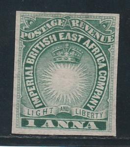 BRITISH EAST AFRICA 1890 LIGHT AND LIBERTY 1A IMPERF NO GUM