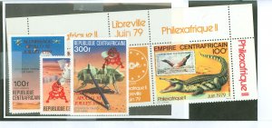 Central African Republic #C201a/212-4  Single (Complete Set)