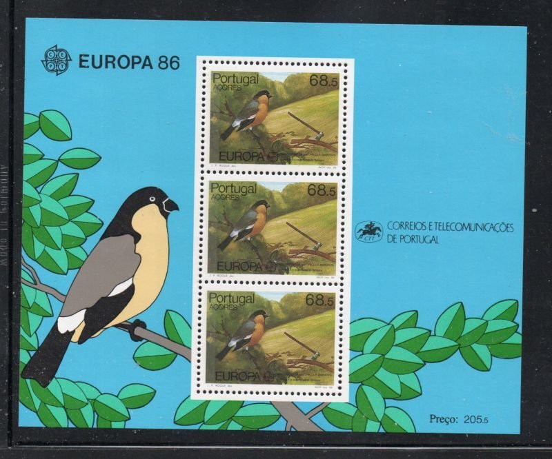 Portugal  Azores Sc 356a 1986  Europa stamp sheet mint NH