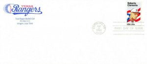 FDC #2097 Roberto Clemente Texas Rangers Baseball Club Cover Puerto Rico 1984