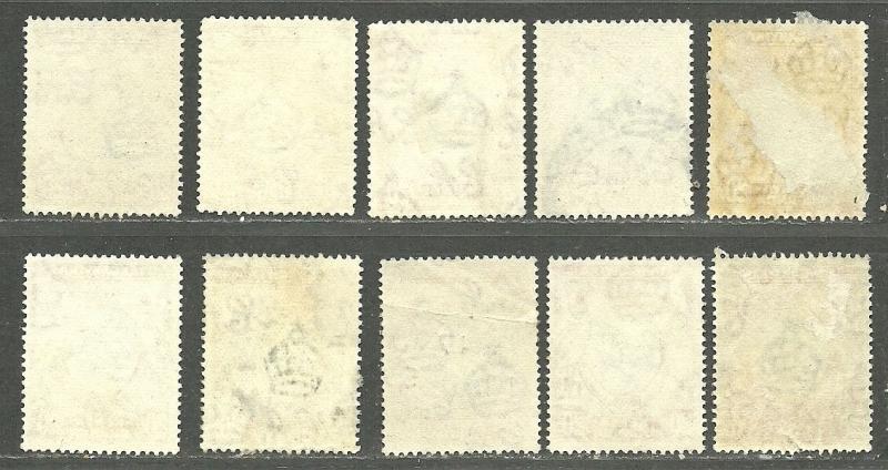 KENYA, UGANDA & TANGANYIKA 1942  Good Collection 10 Used Stamps Scott# 74 Set# 3