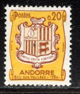 Andorra,  French # 146, Mint Hinge. CV $ .40